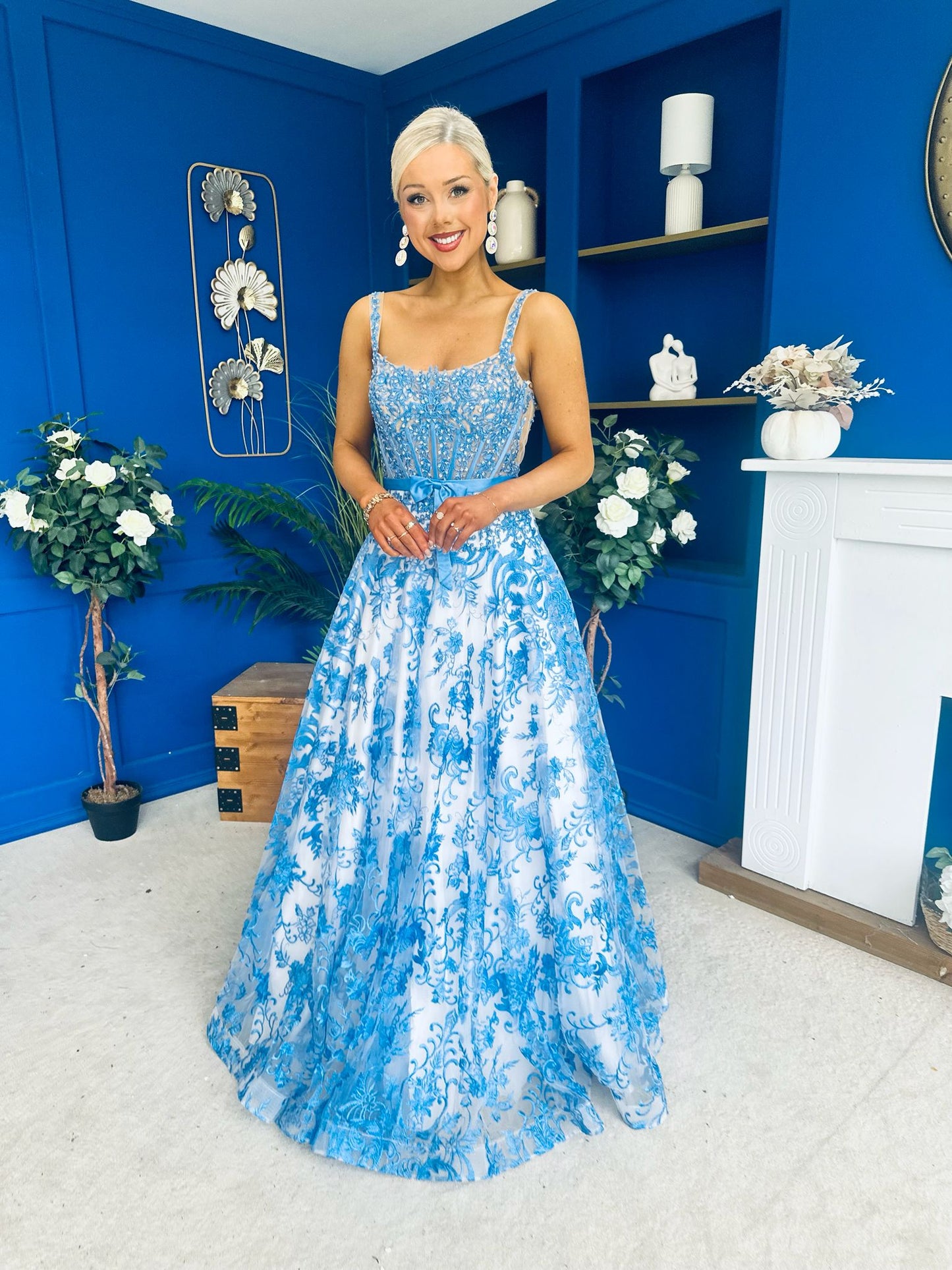Isadora Embellished Occasion Maxi Dress Blue
