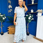 Kimberly Crochet Top & Skirt Set Baby Blue