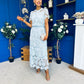 Kimberly Crochet Top & Skirt Set Baby Blue