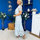 Kimberly Crochet Top & Skirt Set Baby Blue
