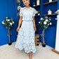Kimberly Crochet Top & Skirt Set Baby Blue