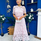Kimberly Crochet Top & Skirt Set Baby Pink