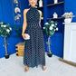 Trinity Banded Halterneck Dress Polka Black