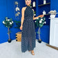 Trinity Banded Halterneck Dress Polka Black
