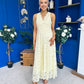 Catalina Detailed Lace Occasion Dress Yellow