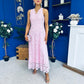 Catalina Detailed Lace Occasion Dress Pink