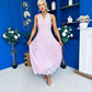 Catalina Detailed Lace Occasion Dress Pink