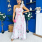 Hailey Gathered Detail Occasion Dress Floral White