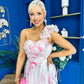 Hailey Gathered Detail Occasion Dress Floral White