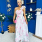Hailey Gathered Detail Occasion Dress Floral White