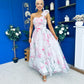Hailey Gathered Detail Occasion Dress Floral White