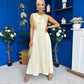 Blake Gathered Satin Occasion Dress Yellow