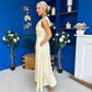 Blake Gathered Satin Occasion Dress Yellow