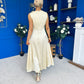 Blake Gathered Satin Occasion Dress Yellow