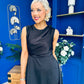 Blake Gathered Satin Occasion Dress Black