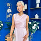 Blake Gathered Satin Occasion Dress Blush