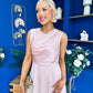 Blake Gathered Satin Occasion Dress Blush