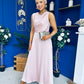 Blake Gathered Satin Occasion Dress Blush