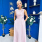 Blake Gathered Satin Occasion Dress Blush