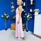 Blake Gathered Satin Occasion Dress Blush