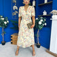 Kaylee Pleated Midi Dress Floral Yellow