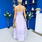Delaney Bodice Detail Occasion Dress Lilac