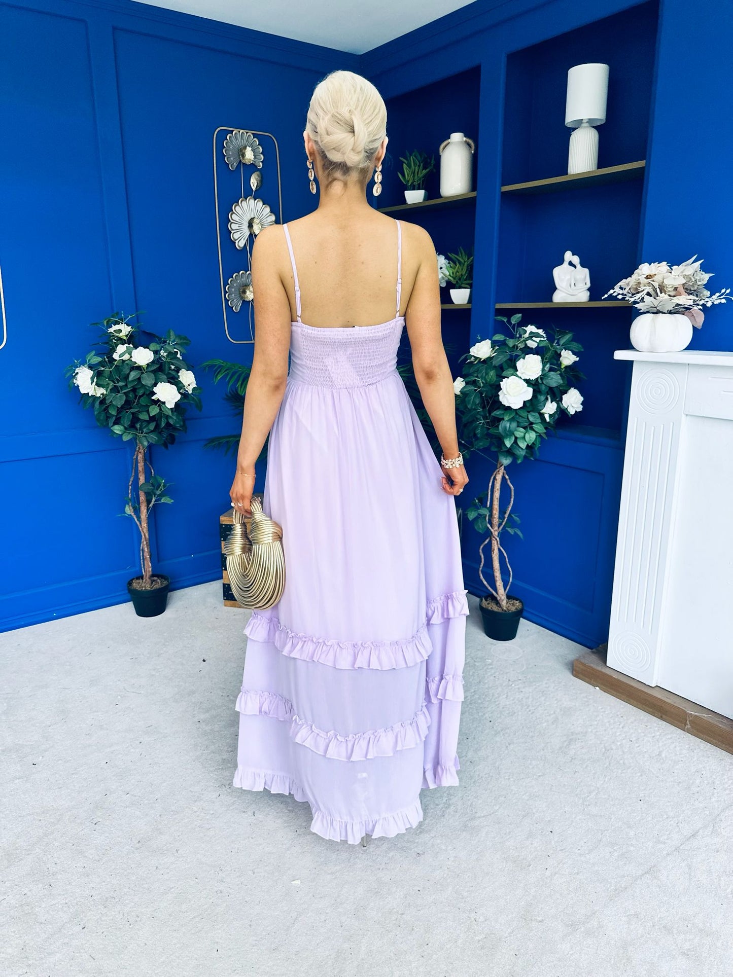 Delaney Bodice Detail Occasion Dress Lilac