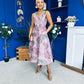 Vivienne Jacquard Occasion Midi Dress Pink