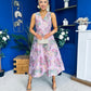 Vivienne Jacquard Occasion Midi Dress Pink