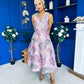 Vivienne Jacquard Occasion Midi Dress Pink