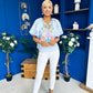 Tiana Embroidered Top Blue