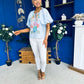 Tiana Embroidered Top Blue