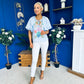 Tiana Embroidered Top Blue