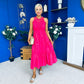 Reagan Crochet Detail Detail Occasion Dress Fuchsia