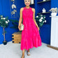Reagan Crochet Detail Detail Occasion Dress Fuchsia