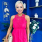 Reagan Crochet Detail Detail Occasion Dress Fuchsia