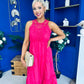 Reagan Crochet Detail Detail Occasion Dress Fuchsia