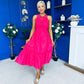 Reagan Crochet Detail Detail Occasion Dress Fuchsia