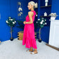Reagan Crochet Detail Detail Occasion Dress Fuchsia