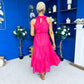 Reagan Crochet Detail Detail Occasion Dress Fuchsia