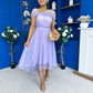 Jean Detailed Tulle Occasion Dress Lilac