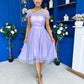 Jean Detailed Tulle Occasion Dress Lilac