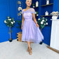 Jean Detailed Tulle Occasion Dress Lilac