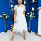 Jean Detailed Tulle Occasion Dress White