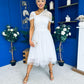 Jean Detailed Tulle Occasion Dress White