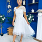 Jean Detailed Tulle Occasion Dress White