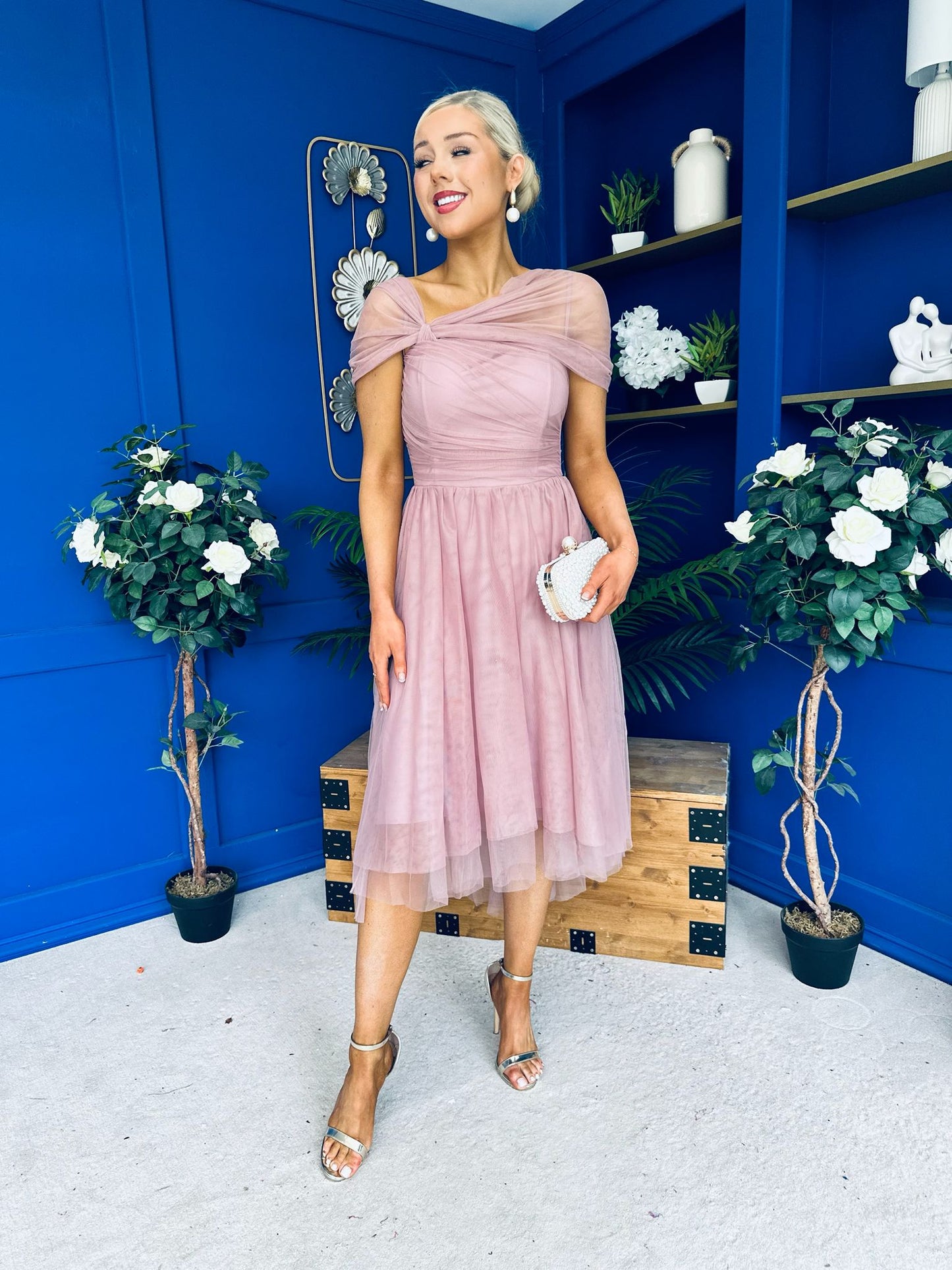 Jean Detailed Tulle Occasion Dress Blush