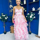 Rochelle Layered Occasion Dress Floral Pink