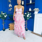 Rochelle Layered Occasion Dress Floral Pink