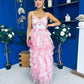 Rochelle Layered Occasion Dress Floral Pink
